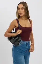 Red Bodysuit Sleeveless Double Layered Supersoft - Size 16XL, Women's Bodysuit