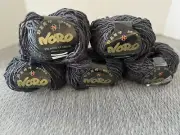 6 Skeins Noro KARUTA Yarn Color#1 Gray 150m/100g Silk Wool Cotton Blend