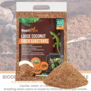 10.5 Quarts Bag ReptiCasa Loose Coconut Substrate Husk Fibers Clean Natural Husk