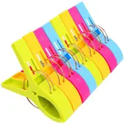 Catzon Plastic Large Strong Windproof Clothespins Towel Clips 8 Pack Assorted Color