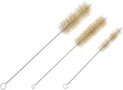 GETAJGHSD 3pcs Lab Cleaning Brush Set Pig Hair Bottle Test Tube Flask Cleaning Soft Bristles for Safe Glassware Scrubbing Easy Access to Corners Bottoms