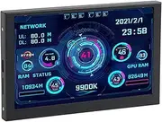 Computer Temp Monitor, 5 Inch IPS USB Mini Screen PC Sensor Panel Display, PC Temperature Display for CPU GPU , DIY Theme Editor Computer CPU Monitor