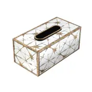 Deco Abstract Print Mirror Body Tissue Box 24*12.5*10 cm