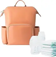 SVCEQZE Leather Baby Backpack Diaper Bag,Toddler Bags | Water-resistant Travel Toddler Diaper Backpack Fashion PU Leather Mommy Daypack for Unisex