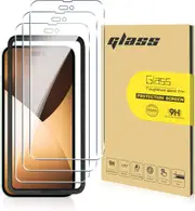 [3in1] Full Coverage Screen Protector for iPhone 14 Pro Max 6.7-Inch Tempered Glass Film with Easy Installation Tool Case-Friendly HD Clear, 3-Pack