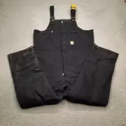 Carhartt Firm Duck Insulated Biberall Bibs Overalls Men’s XL Short Black 105470