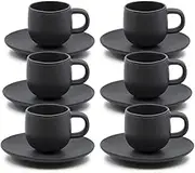 salt&pepper Hue Espresso Cups & Saucers 85mL - Set of 6 - Black - Espresso Cups House Warming Gifts