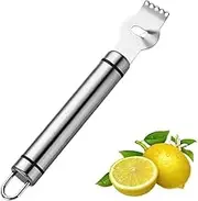 Ovvkultoc Lemon Zester Grater, Stainless Steel Blade, Silver, 2-in-1 Citrus Fruit Peeler and Zester