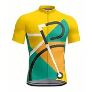 Men's Women's Cycling Jersey Short Sleeve Bike Jersey Top with 3 Rear Pockets UV Resistant Quick Dry Front Zipper Reflective Strips Yellow Sports Clothing Appa