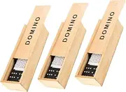 TOYANDONA 3 Sets Dominoes Building Blocks Domino Blocks Domino Board Games Wooden