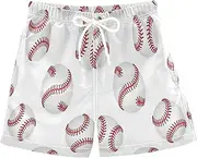 [RPLIFE] Boy Swimming Trunks, Baby Boys Swim Trunks 2t, Baseball White