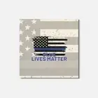 Blue Lives Matter Shield Slogan 4'' X 4'' Square Wooden Coaster