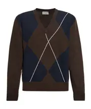 argyle-pattern jumper XL,M Black
