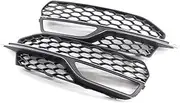 Fog Light Grille for Au&di A3 S-Line S3 2013-2016 A3 Foglamp Mask Front Bumper Airway Mask Airway Outlet Grills Fog Light Grille (Color : Chrome Black)