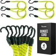 Bungee Cords With Hooks, Straps, Cord, Flat Yellow