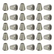 Bell Stopper Conical Cord Ends, 30Pcs Cord Fastener for DIY Clothes, Silver Tone