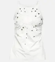 [Jacques Wei] Jacques Wei Embellished cutout tank top AU 14 white