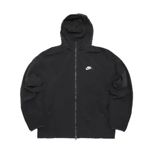 Nike 外套 NSW Windrunner 男款 黑 白 搖粒絨 防潑水 雙向拉鍊 寬鬆 風衣 FB8619-010