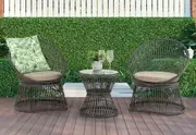 ORTIZ Grey 3 Piece Outdoor Patio Set