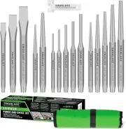 Punch and Chisel Set, Including Taper Punch, Cold Chisels, Pin Punch,