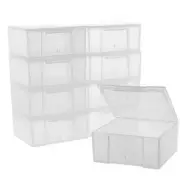 10 Storage Square Clear Container For Crafts Beads Small Items Organizer 2.5" sq