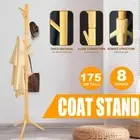 Adjustable Wooden Coat Rack Clothes Hanger Hats Bags Coats Umbrella Hook Holder