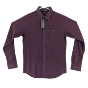 Travis Mathew Mens Small Mauve Cloud Flannel Button Up Collared Shirt 1MX435 New