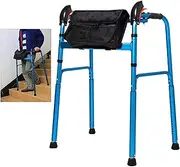Walking Frame, Adult Elderly Walkers for Stairs Indoor Outdoor Adjustable Lightweight Portable Folding, Mobility Aid for Handicap