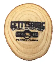 GETTYSBURG NATIONAL MILITARY PARK WOOD SLICE REFRIGERATOR MAGNET NEW