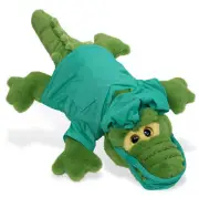 DolliBu Green Alligator Doctor Plush Toy with Scrub Uniform and Cap - 14 Inches