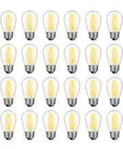 24 Pack LED S14 Replacement Light Bulbs, Waterproof 1W Vintage Edison Bulbs