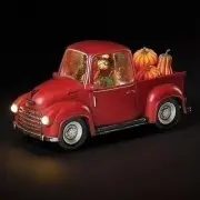 Fall Red Truck with Turkey and pumpkins snow globe "Escape from the Oven"