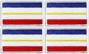 [Patchion] Set of Four - Flag of Mecklenburg-Vorpommern - Black VeIcro/Hook and Loop Backing - Embroidered Patch/Badge/Emblem