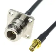 SMA female to N female flange connector Jack lot RF Coaxial Cable jumper RG58