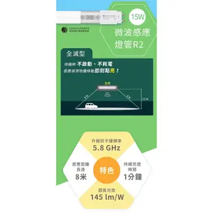 舞光 LED T8 4尺 微波感應燈管 20%待機型 全滅型 感應燈管