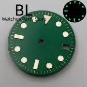 29Mm GMT Watch Dial and Gold Hands with Gold GMT Text Gold Index Green Luminous