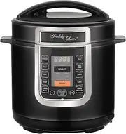 [HEALTHY CHOICE] 6L Digital Pressure Cooker with 8 Cooking Programs, Non-Stick Pot, 24Hr Delay Timer, Keep Warm Function - 1000W Silver