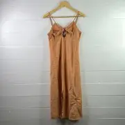 ROXY Toasted Nut Orange Bittersweet Step Woven Tank Top Sleeveless Dress Size L