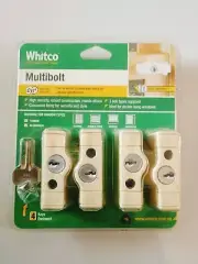 Whitco 4 x Window Lock 4 Cylinder For Timber Aluminium Cream Primrose