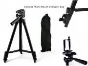 Professional Camera Tripod Stand + Phone Mount Holder + Bag adjustable portable