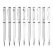 10Pcs Metal Ballpoint Pen Twist to Open/Close, Metal Signing Pen with Pen Clip