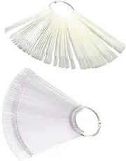 MERRYHAPY Nail Color Plates Display Wheel for Nail Art Practice Natural Transparent Tips for Professional Use and Decoration