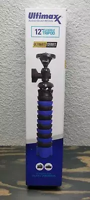 Ultimaxx 12'' Flexible Tripod UM-TR12BLU for DSLR’s Camcorders Blue Black New