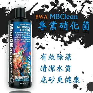 美國 BWA 百威 MicroBActer Clean 【專業硝化菌】500ml (W634) 食藻消化菌 除藻