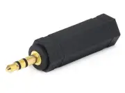 3.5mm TRS Stereo Plug to 1/4in (6.35mm) TRS Stereo Jack Adapter, Gold Plated
