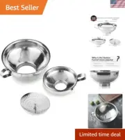 Canning Funnel with Strainer for Wide and Regular Mason Jars - Wide-Mouth Fun...