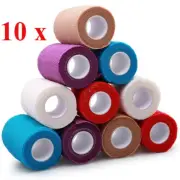 10x Self Adhesive Bandage Wrap Cohesive Vet Tape Elastic Adherent 3" x 5 Yards