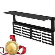 Ribbon Display,Metal Trophy Shelf Wall Mounted - Awards Display Holder Organizer, Small Shelf with Hooks for Trophies, Decorations, Lanyards, Keys, Bags