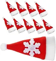 MERRYHAPY Mini Christmas Santa Hat Tableware Set 10pcs Silverware Holders Santa Hat Covers for Festive Decor