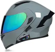 Bluetooth Motorcycle Helmet Flip Up Helmet Double Visor Adult Motorbike Scooter Modular Helmets ECE Approved Built-in Microphone Ventilation Design